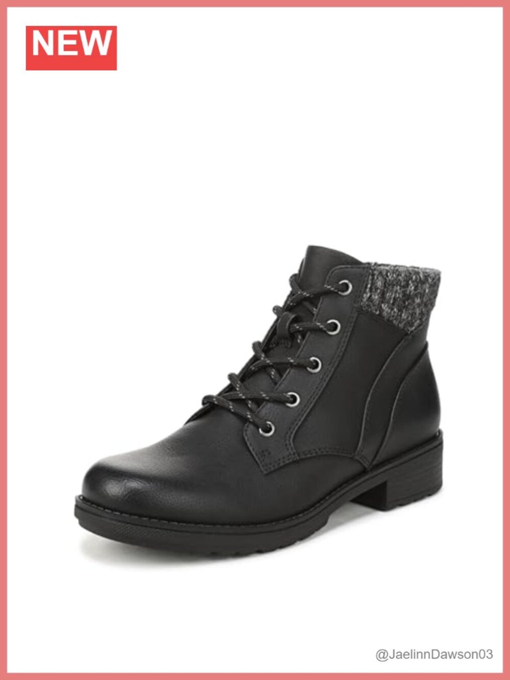 Women's Lace-Up Ankle Boots Block Heel Zipper Comfort PU